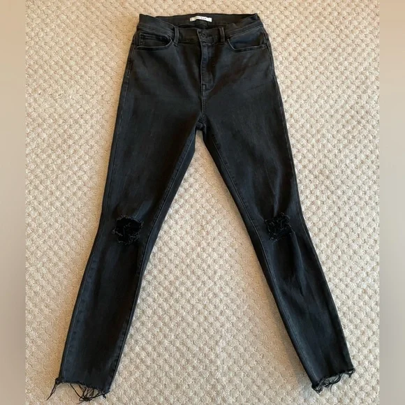 PacSun High Rise Jegging Distressed Denim Jeans Washed Black 26 - Picture 4 of 13